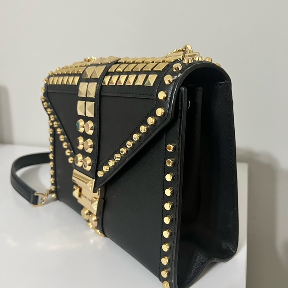 Michael kors Whitney Large Studded Saffiano Leather Convertible Shoulder Bag - Picture 3 of 9